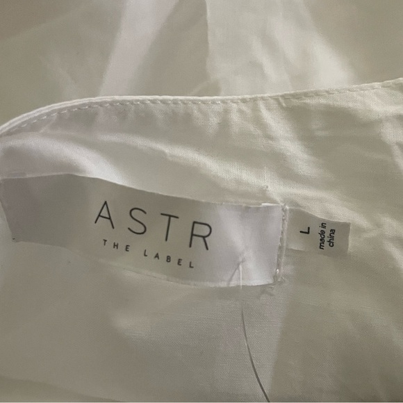 ASTR White Cutout Surplice Midi Dress Puff Sleeve Resort Vacation L NWT - Picture 14 of 14